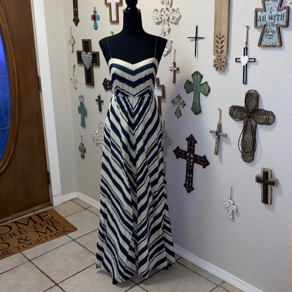 Fossil navy and cream maxi dress size xsmall